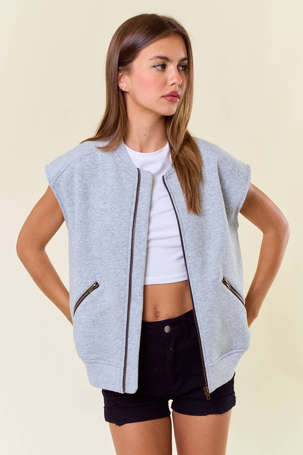 Zip Fleeced Vest