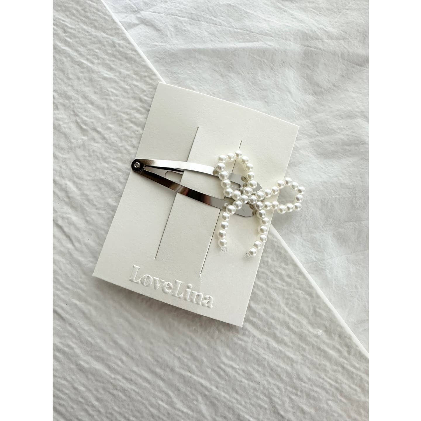 Pearl Ribbon Barrettes