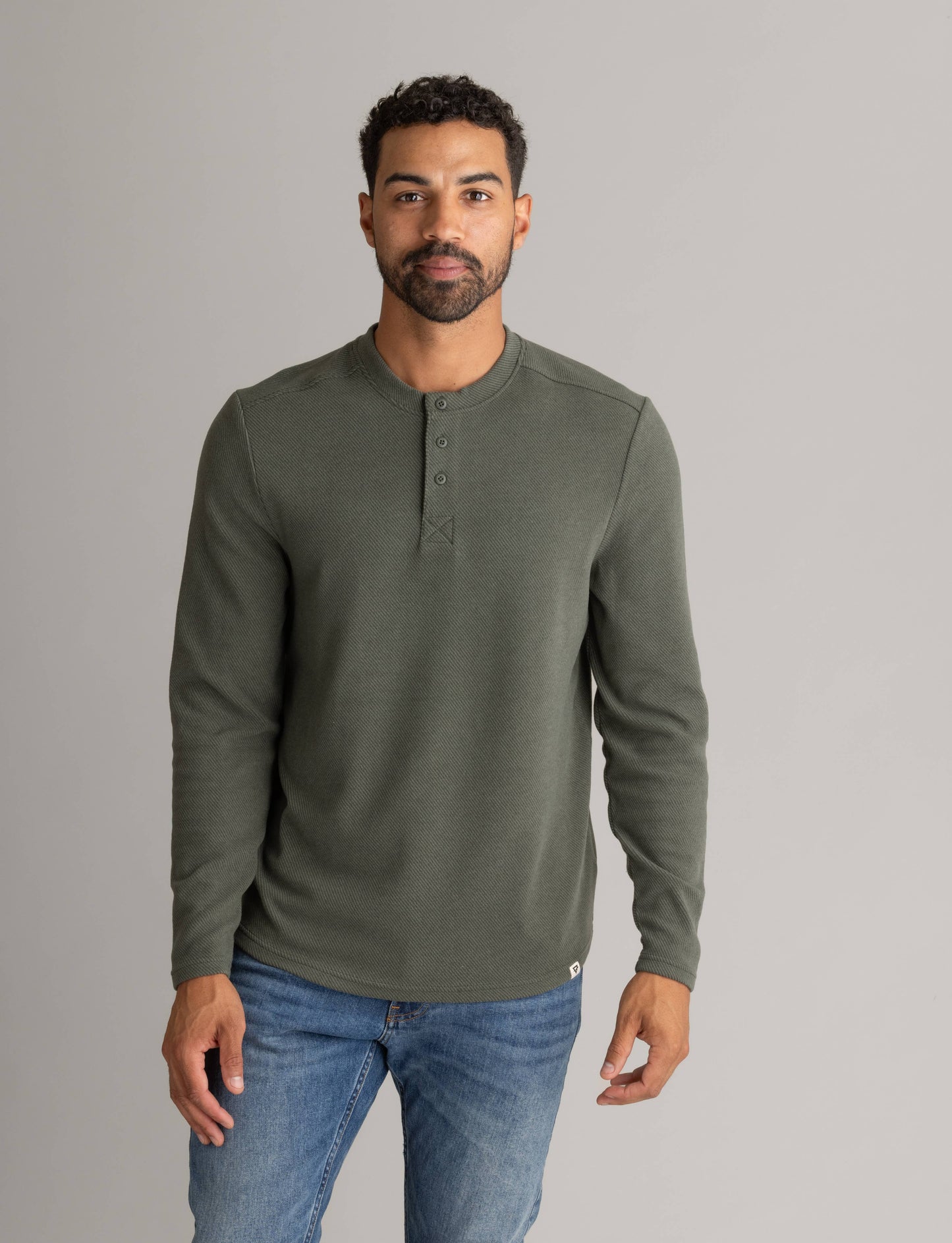 Stretch Flannel Henley