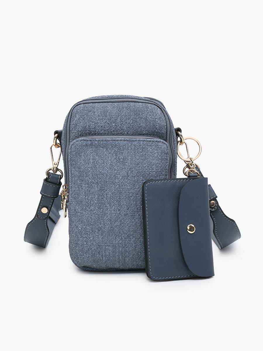 Parker Denim 3 Compartment Crossbody