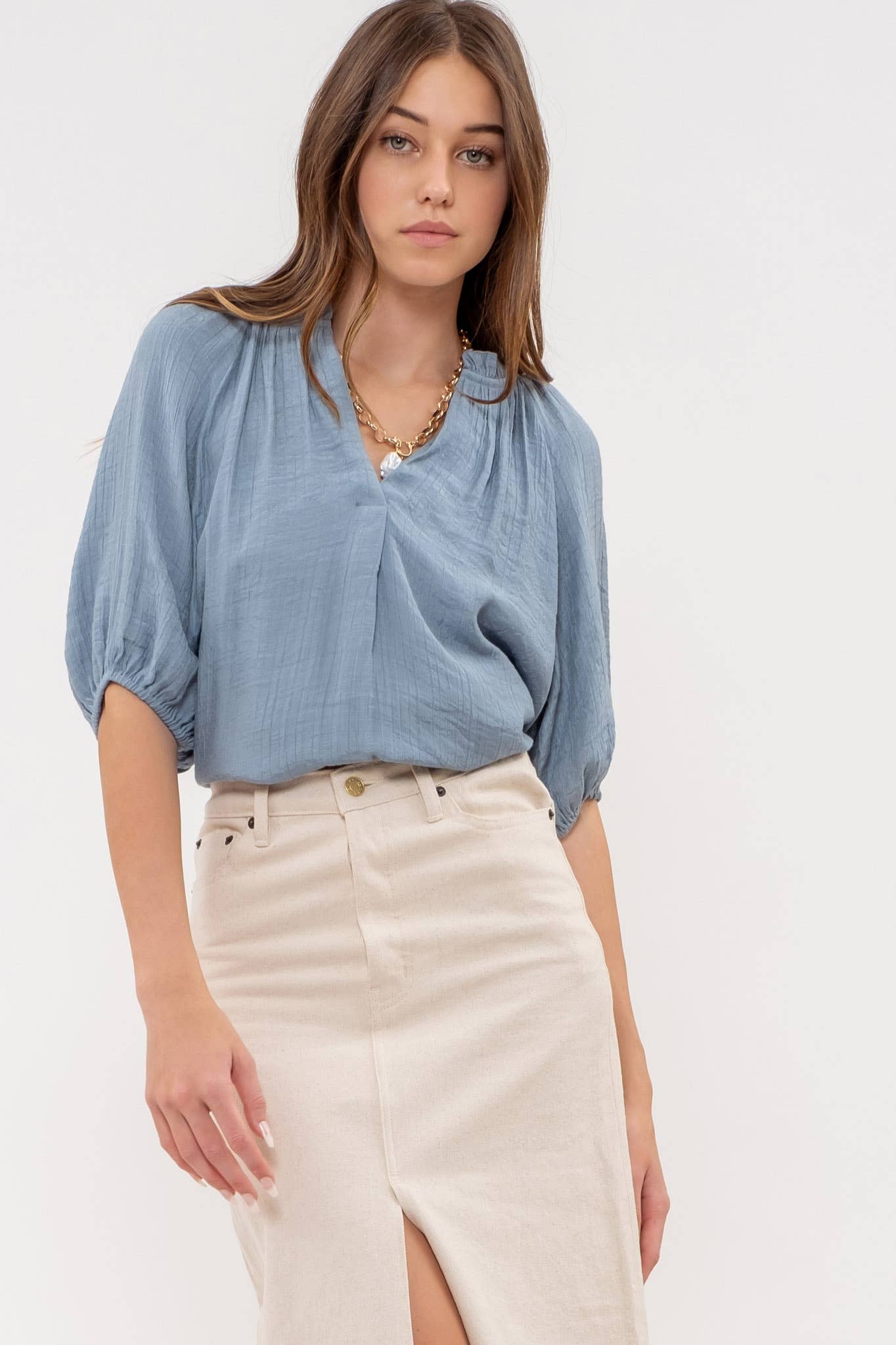 ELASTIC VNECK SHIRT