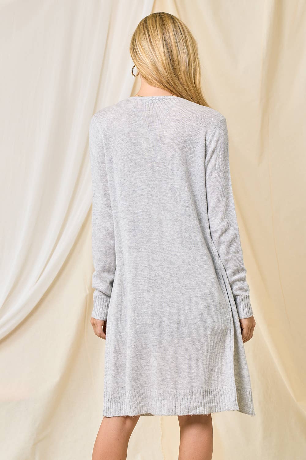 Long Sleeve Open Cardigan - 1497C-1