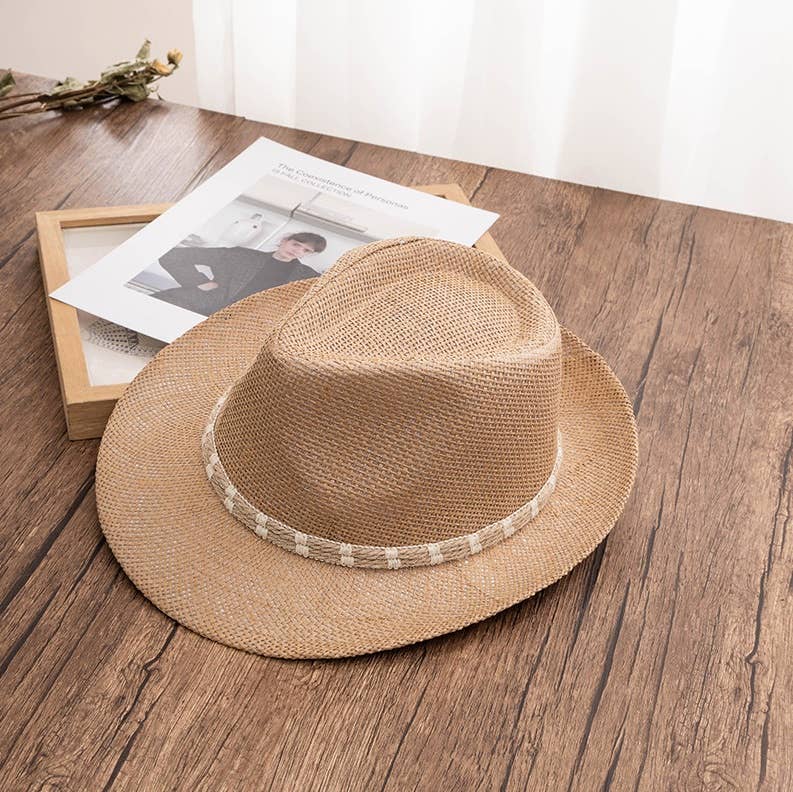 Stylish Straw Fedora- JINHA