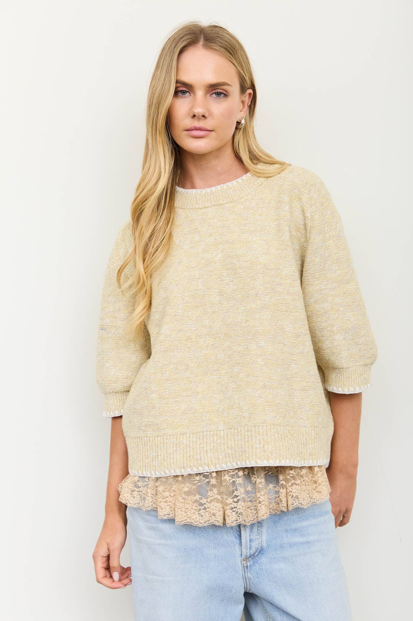 Heathered Knit Sweater