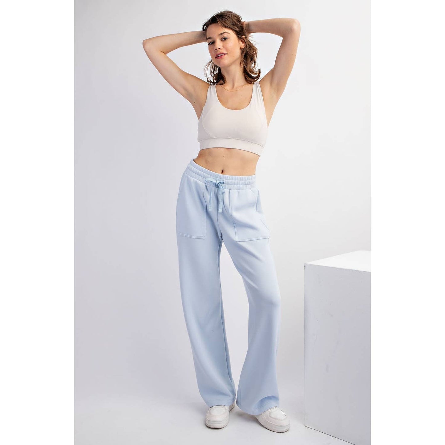 MODAL POLY SPAN STRAIGHT LOUNGE PANTS WITH POCKETS