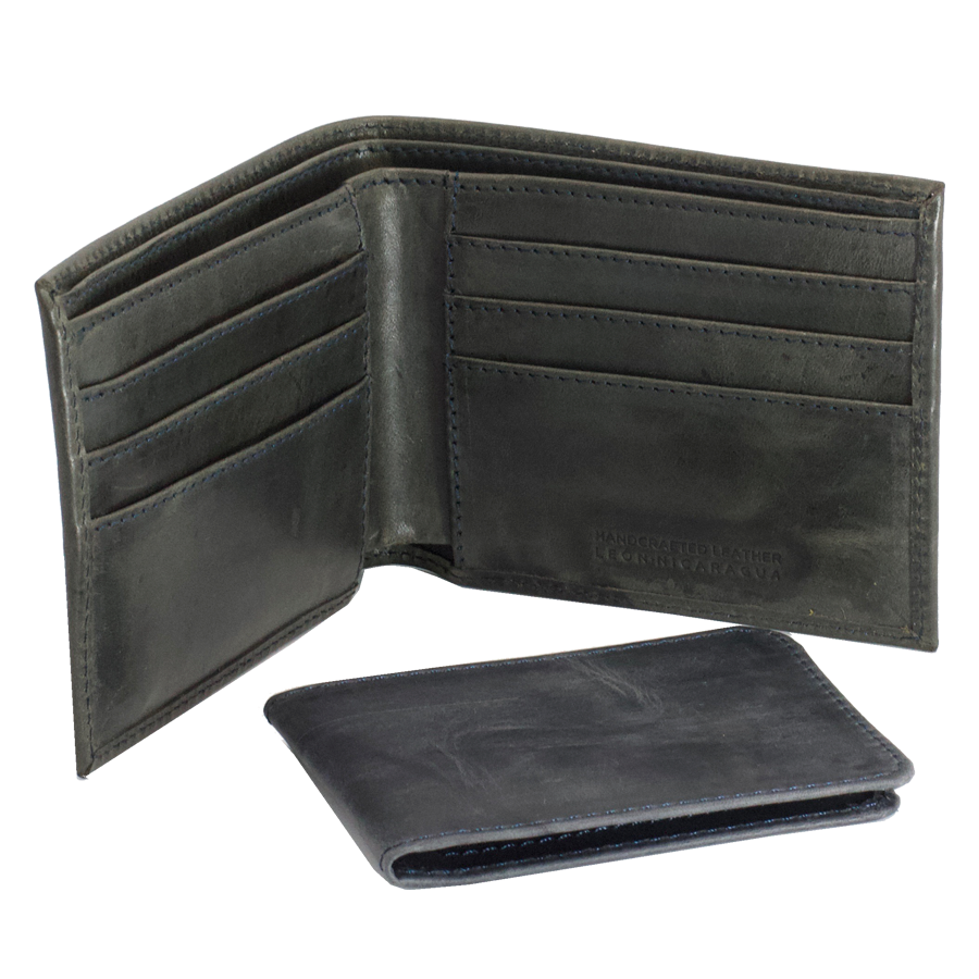 Leather Wallet  Electric Black