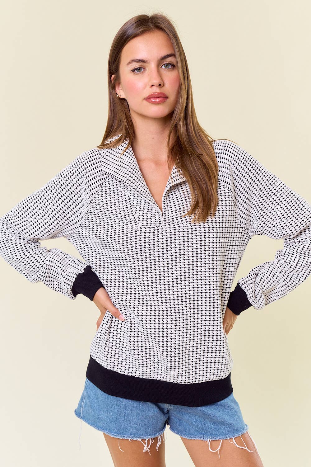 Collared Long Sleeve Sweatshirt