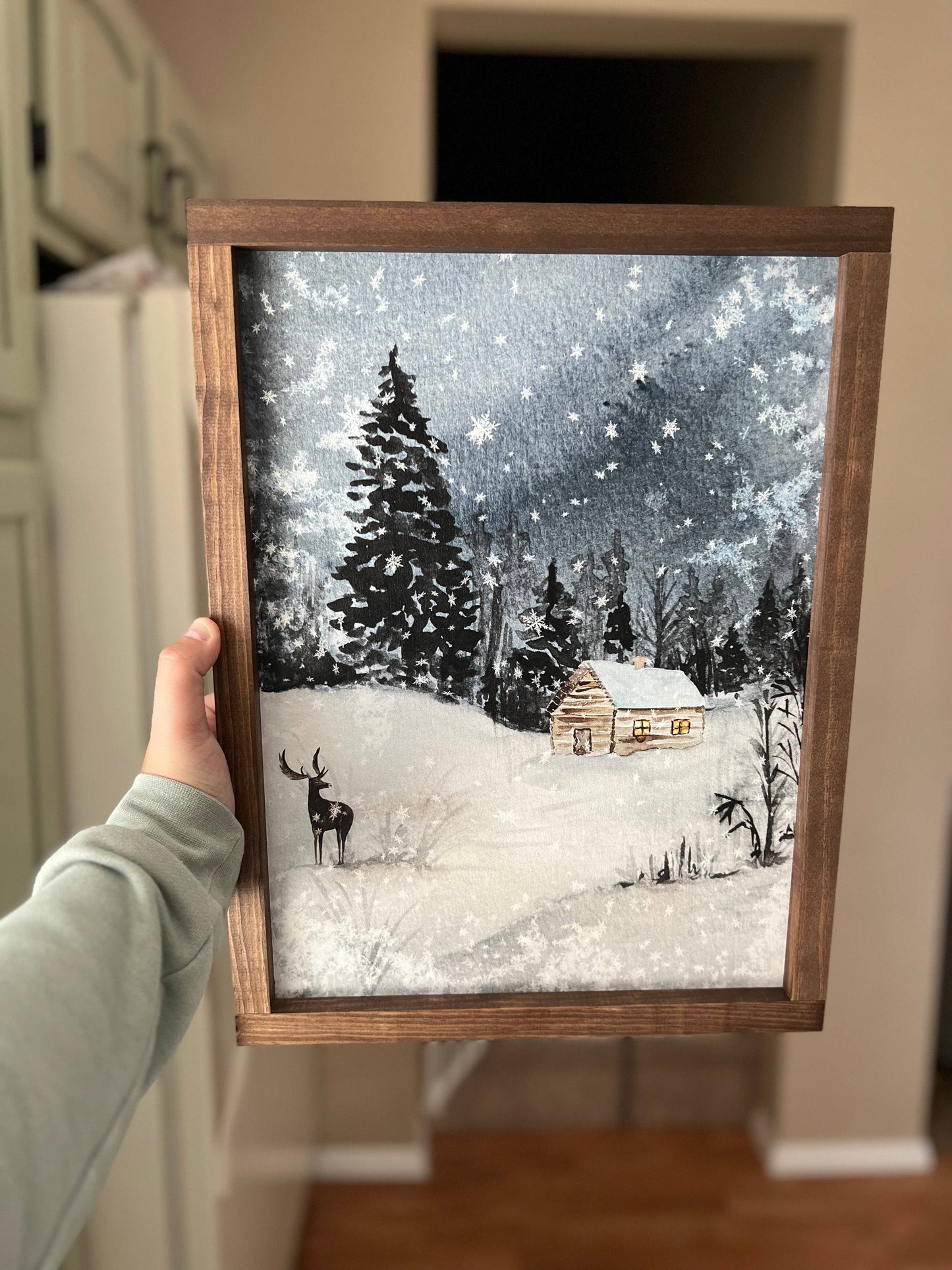 Winter Night | Christmas Home Decor, Holiday Wall Decor