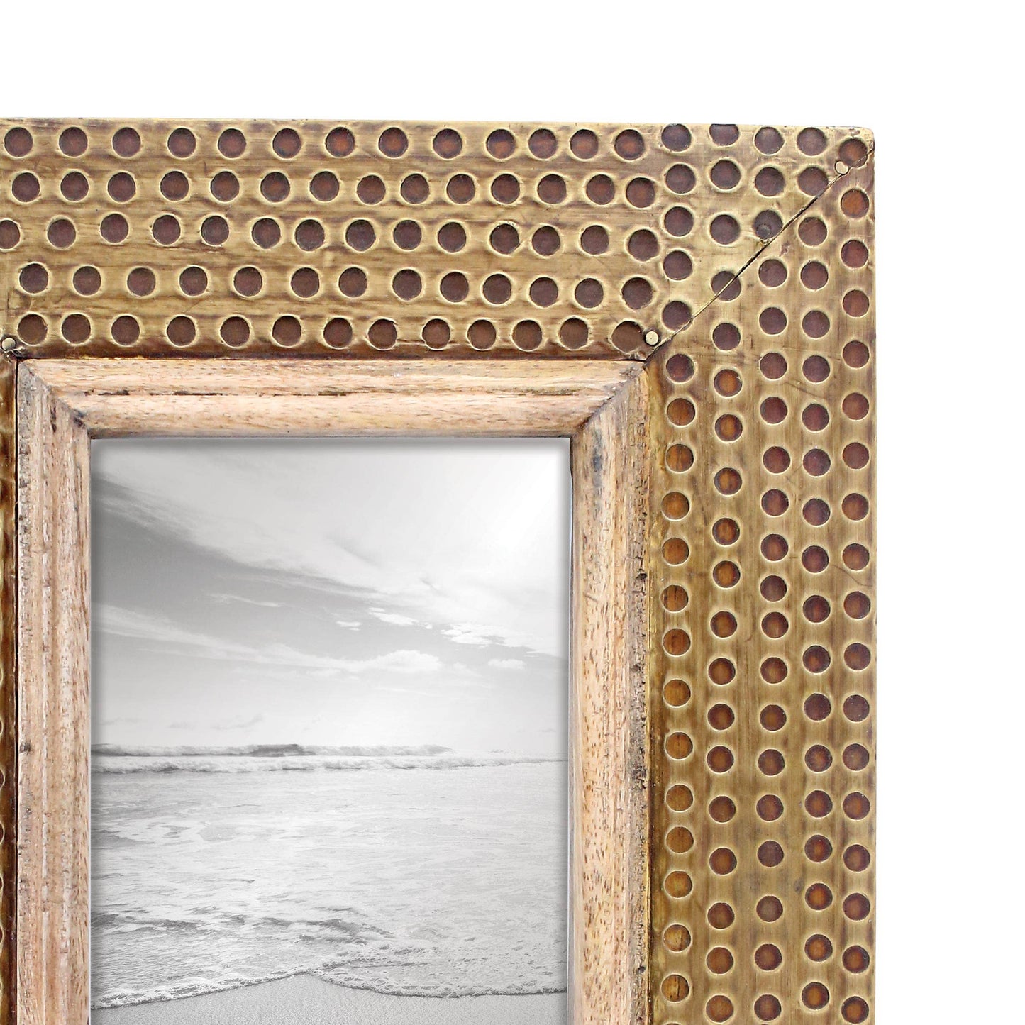 Brass 4x6 Photo Distressed Hammered Metal Picture Frame