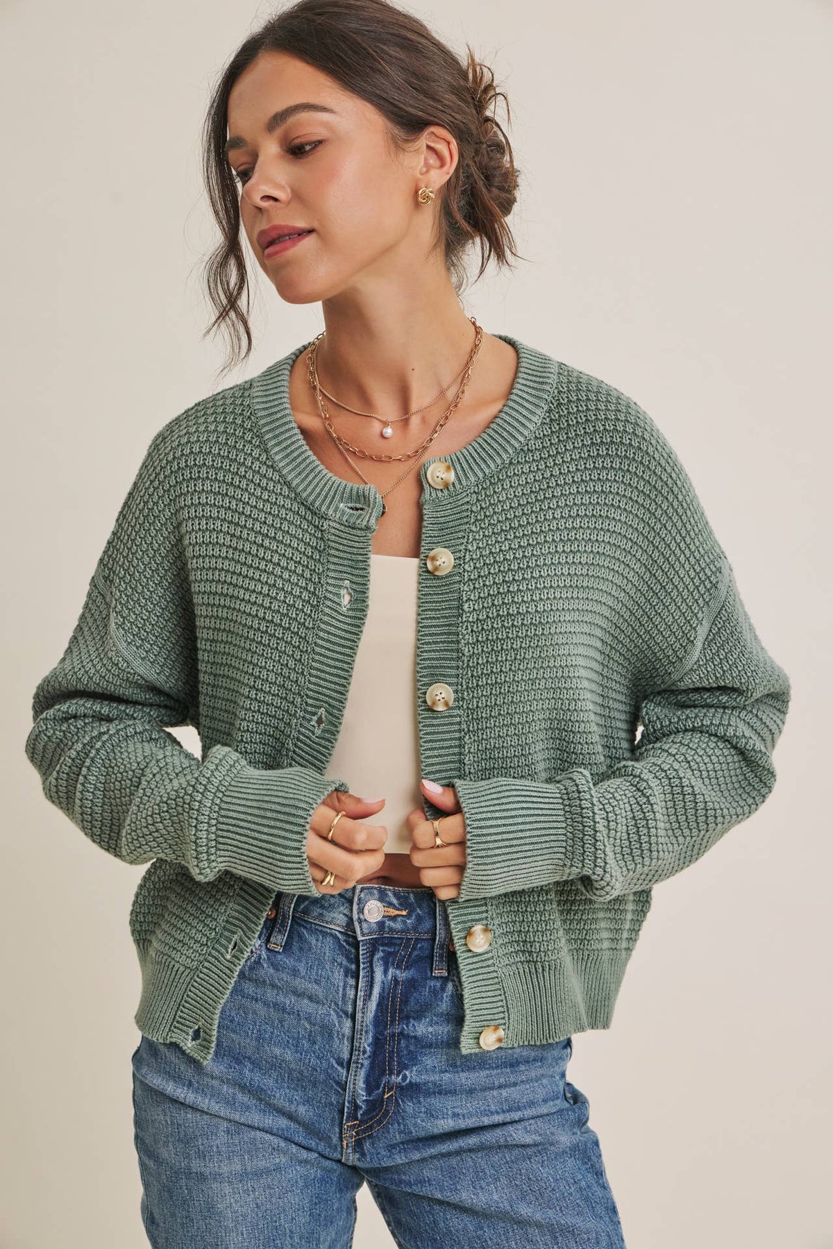 BUTTON-DOWN CARDIGAN