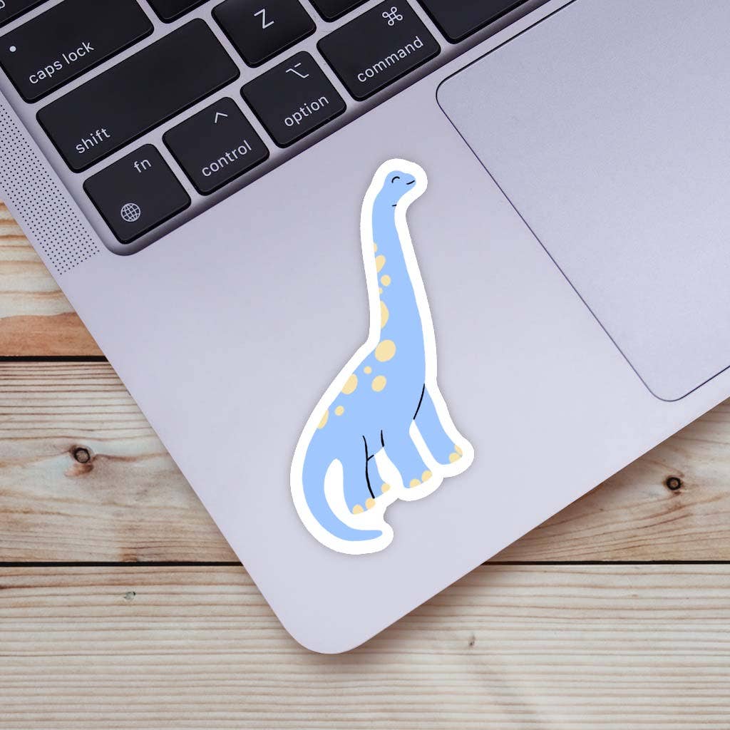 Cute Blue Long Neck Dinosaur Sticker