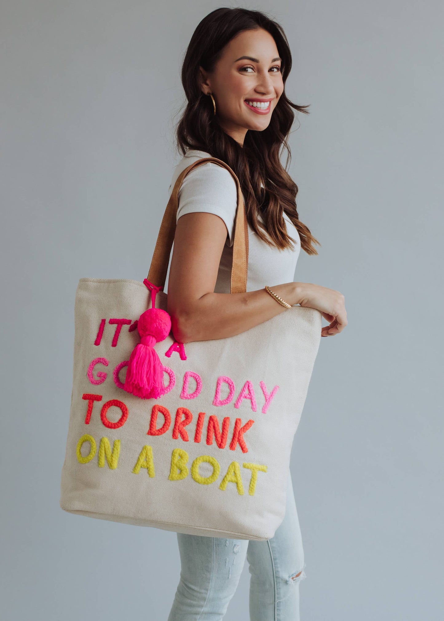 Cream Drink On A Boat Tote