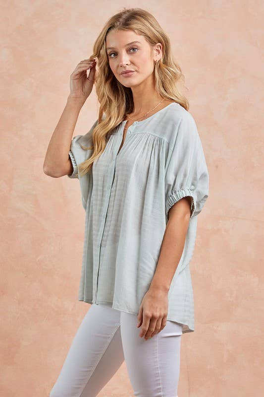 Elastic Sleeve Top - 40096T