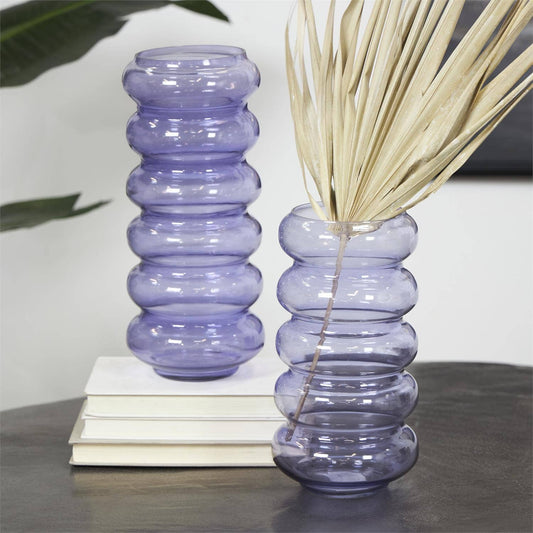 Purple Glass Bubble Vase