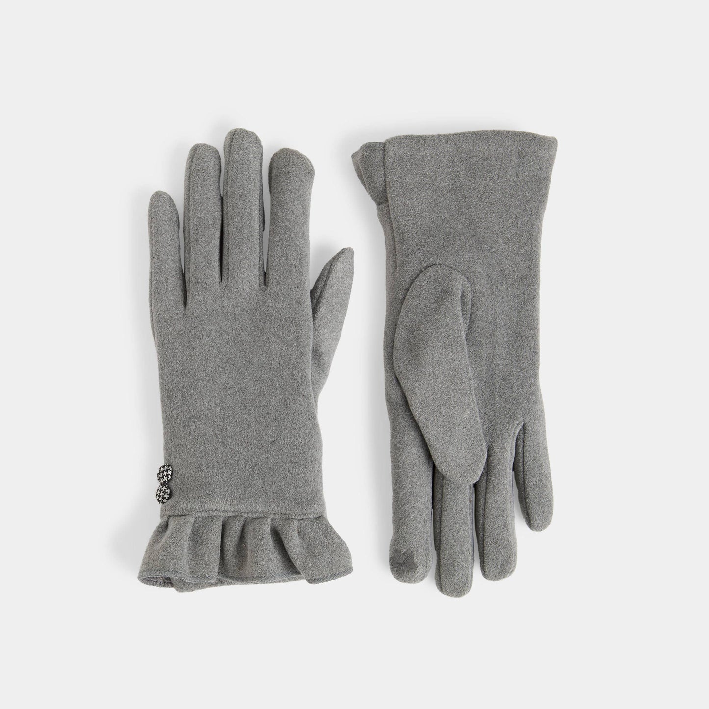 Houndstooth Button Touchscreen Gloves