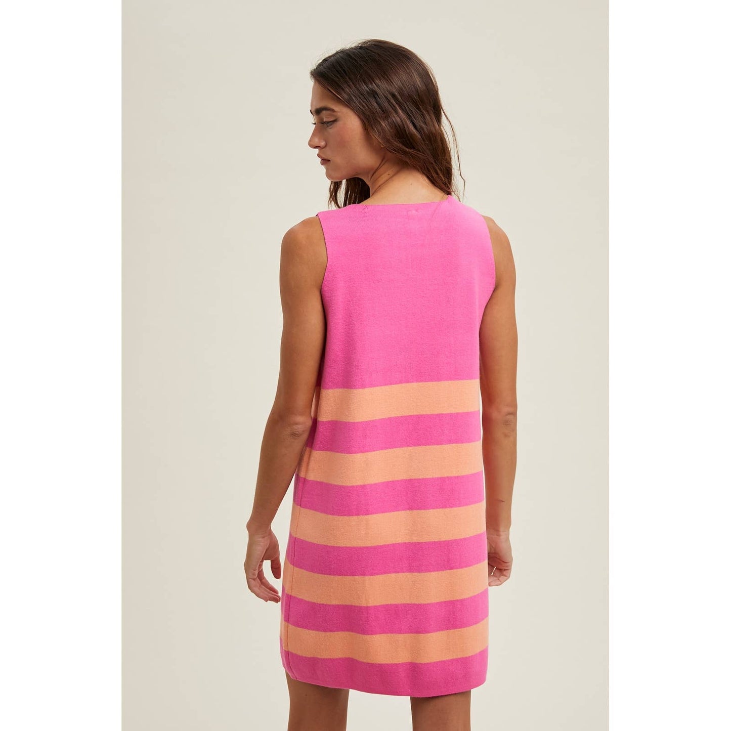 STRIPED MINI SWEATER DRESS / WL24-9717