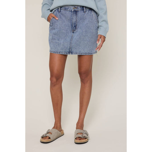 Cotton Denim Mini Skirt