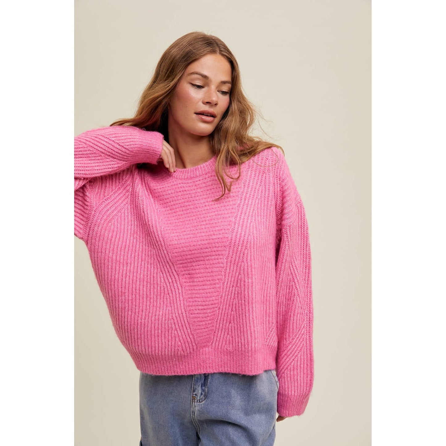 BRUSHED KNIT SWEATER / WL24-8982