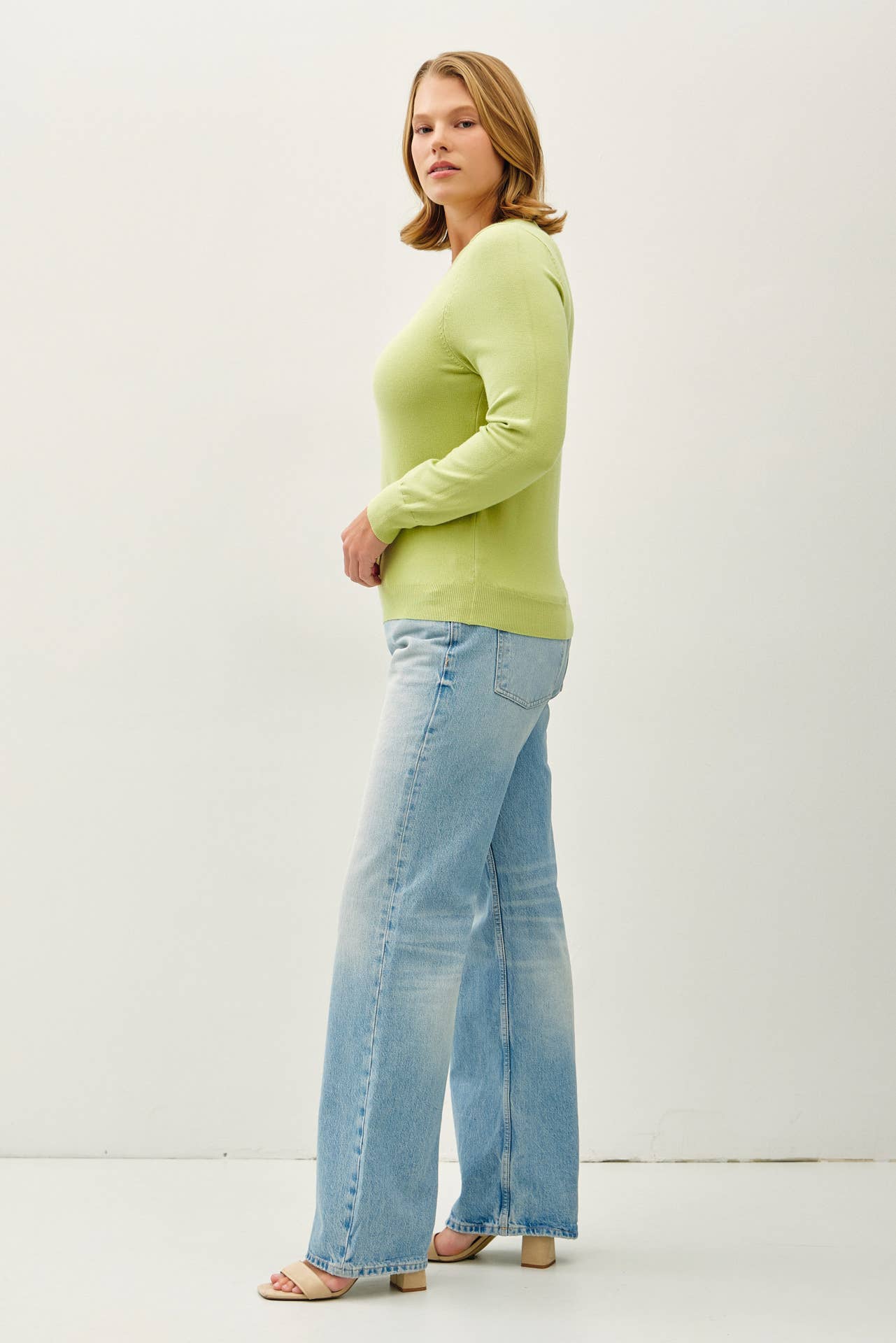 Basic Crew Neck Soft Knit Sweater PLUS