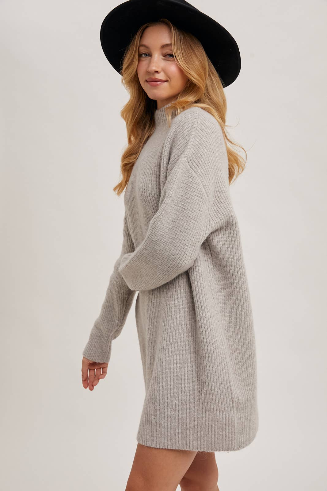 Mock Neck Sweater Mini Dress