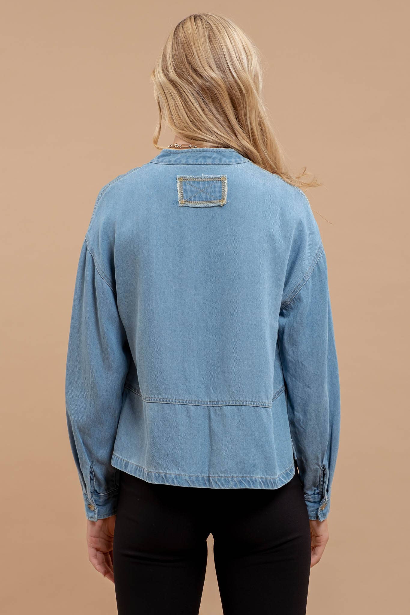 DENIM LONG SLEEVE TOP