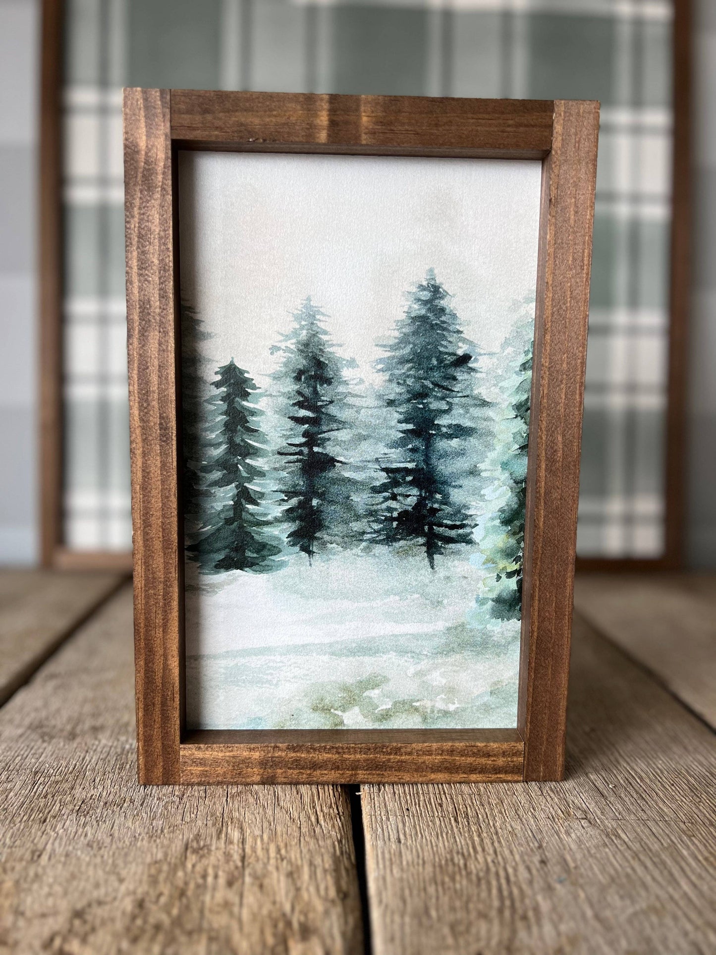 Evergreens Portrait | Winter Wood Sign, Christmas Decor