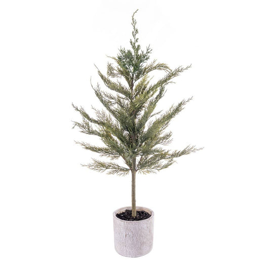 Vickerman 34" Artificial Green Cedar Sapling Potted