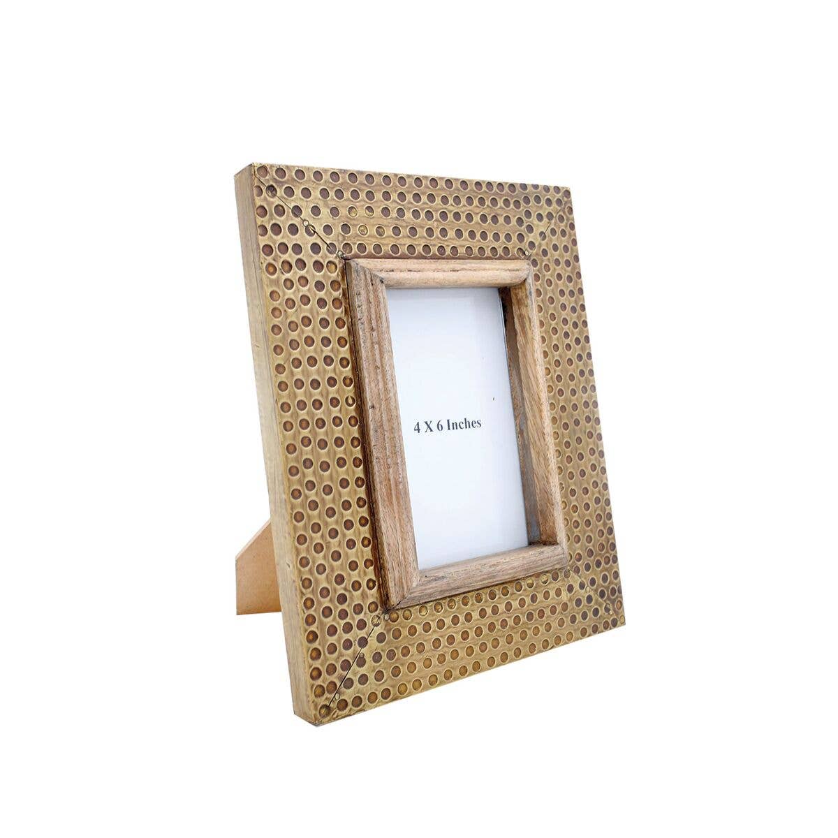 Brass 4x6 Photo Distressed Hammered Metal Picture Frame