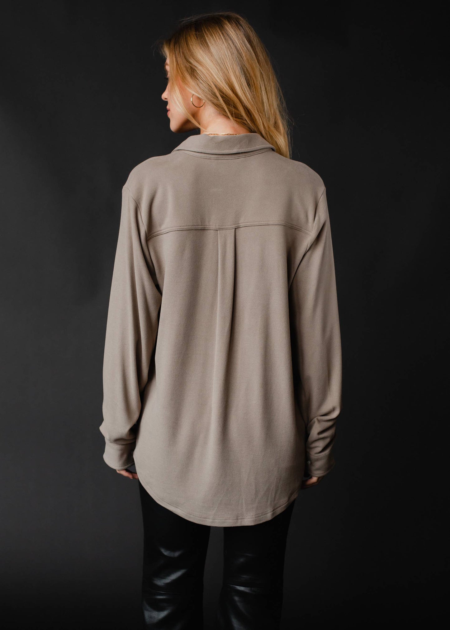 Taupe Super Soft Button Up