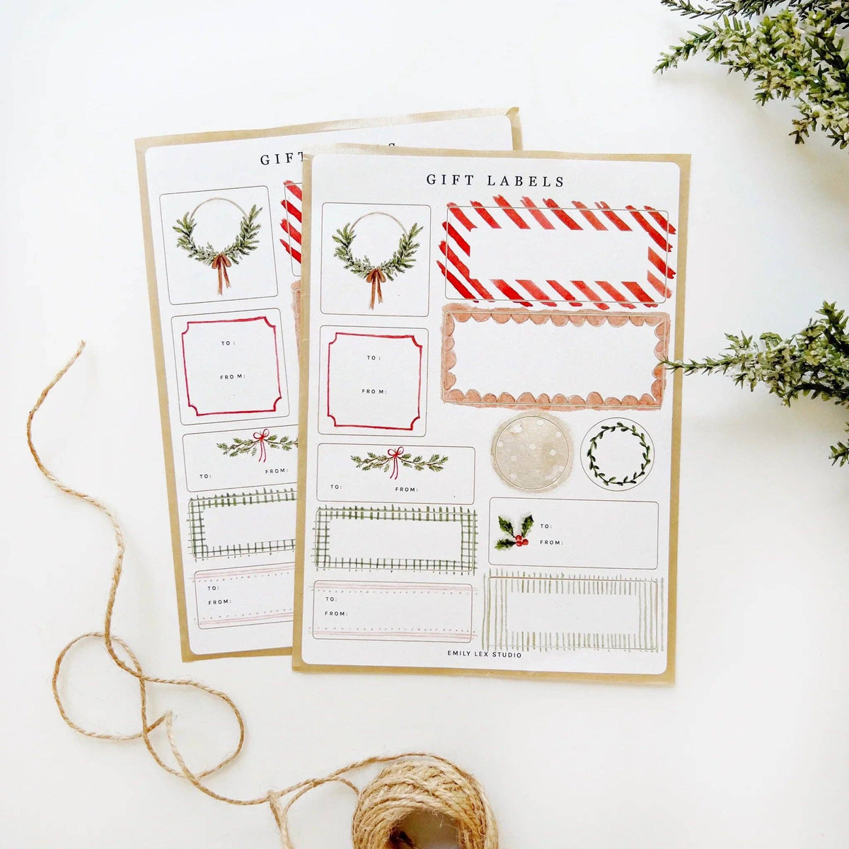 Label Tag Sheets Christmas gift tag label sticker sheets – The Creamery