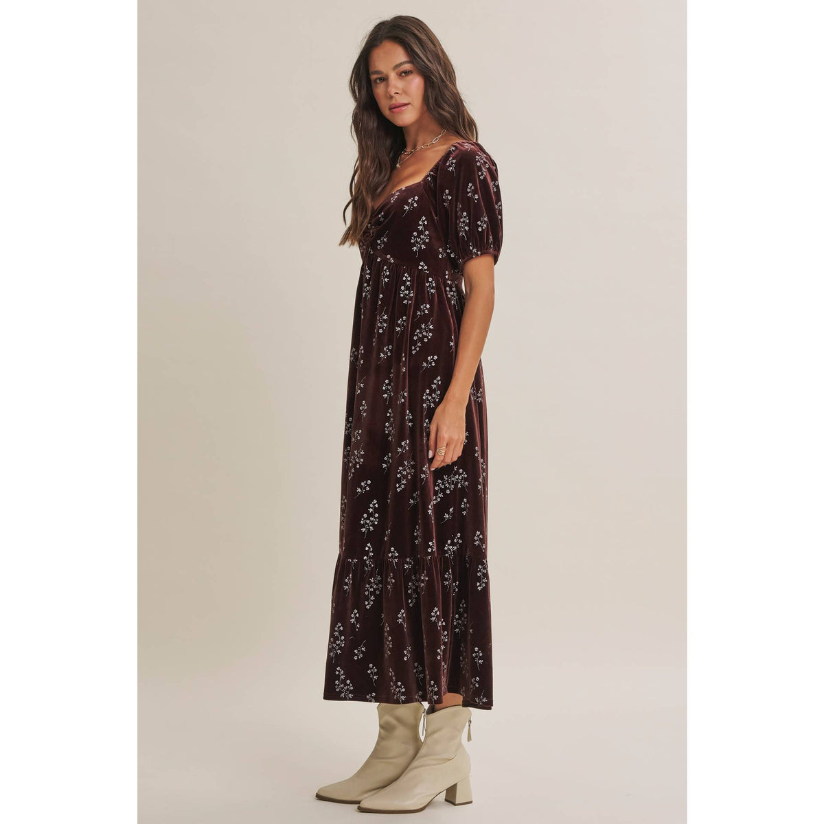 VELVET MIDI DRESS