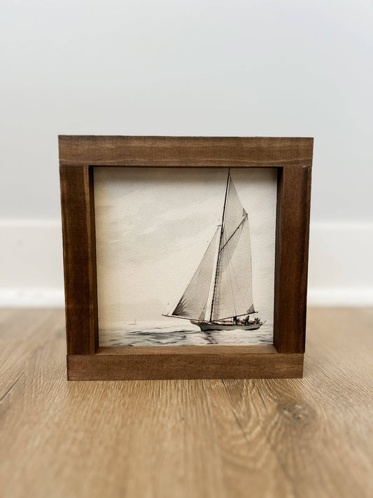 Vintage Sailboat | Wall Art, Summer Home Decor