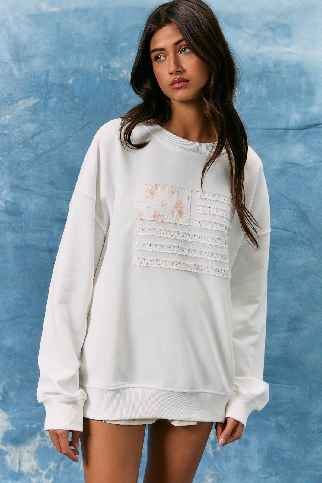 Ditsy Floral Flag Crewneck Sweatshirt
