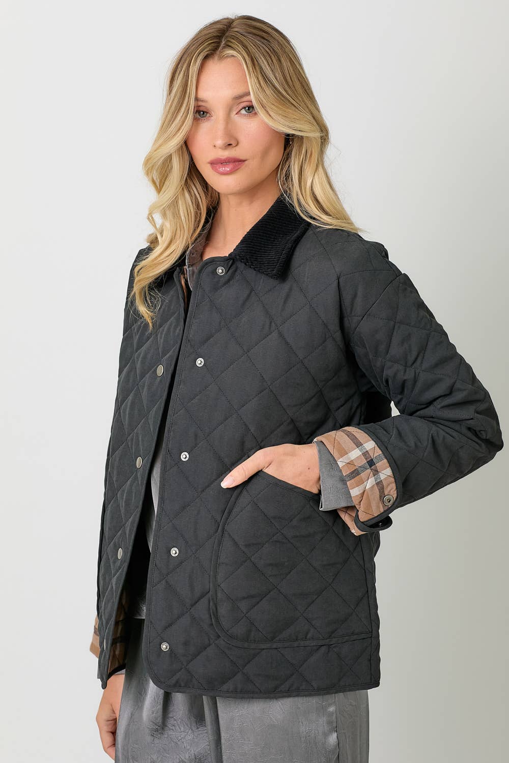 60188 Contrast Quilted Jacket