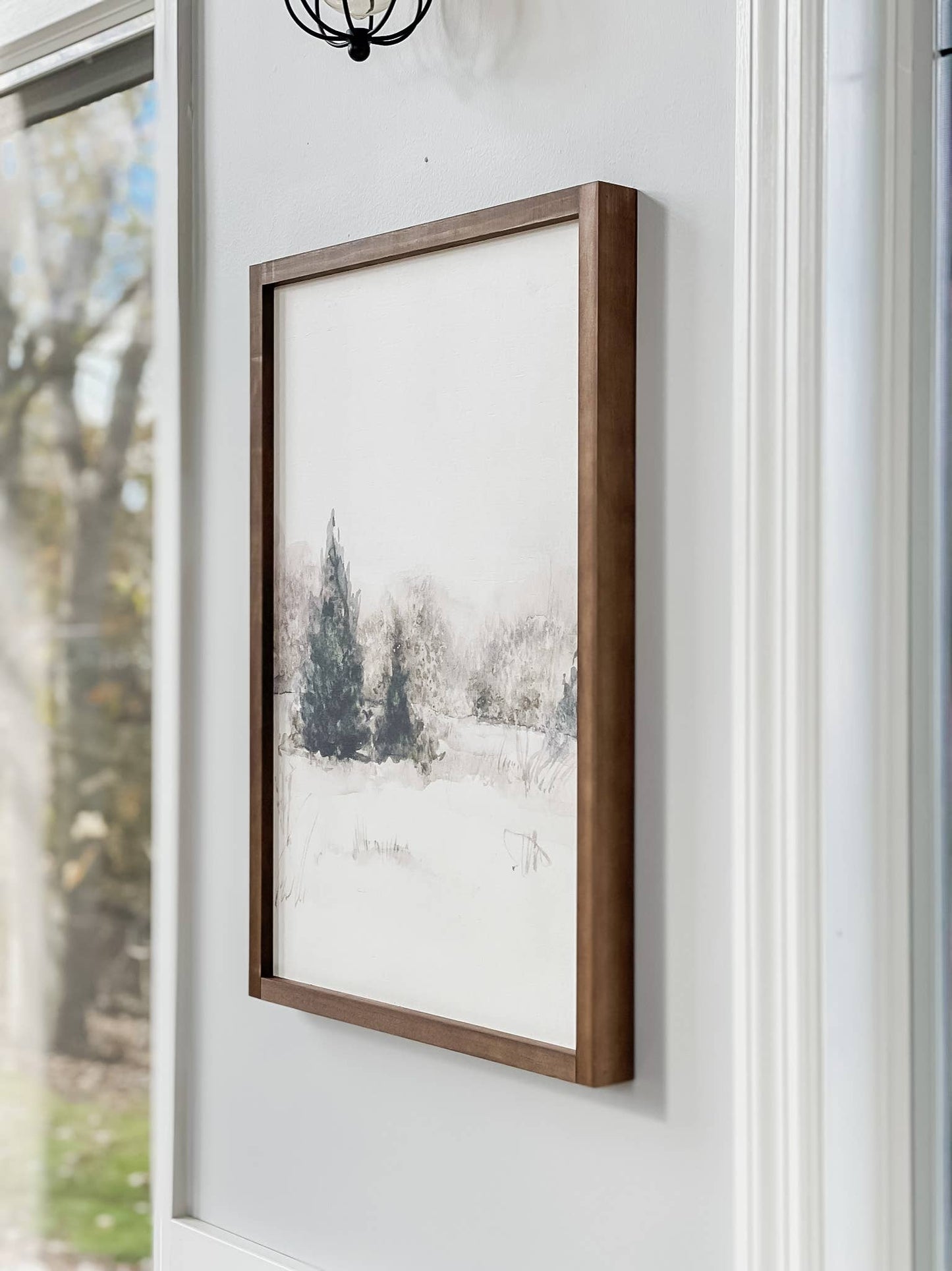 Winter Landscape | Winter Home Decor, Winter Wall Decor: Light Oak / 7x7"