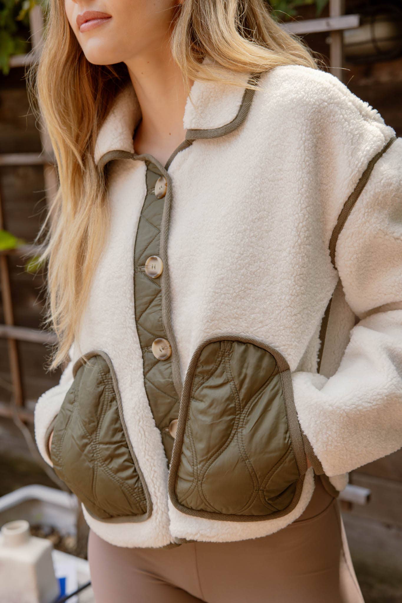 SHEARLING BUTTON JACKET