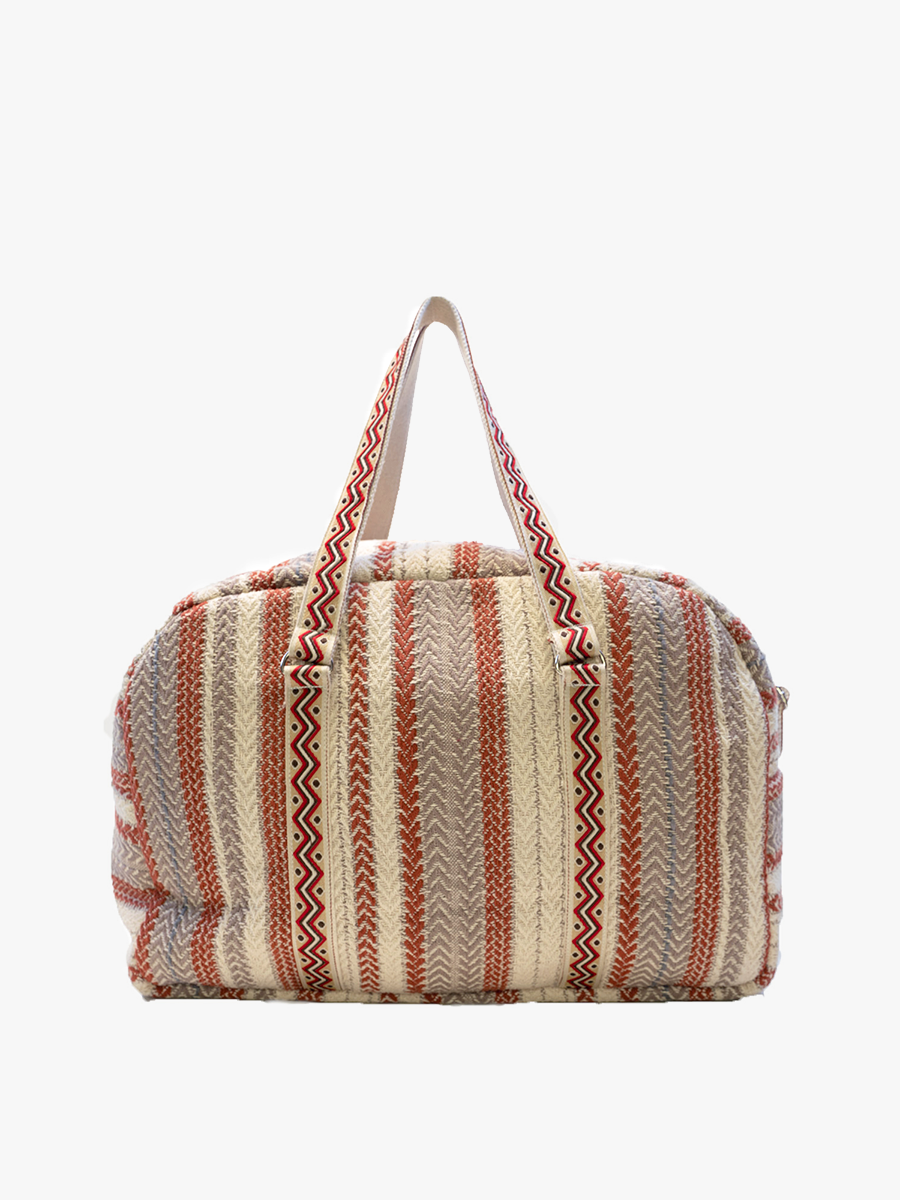 Striped Cotton Weekender/Duffle Bag