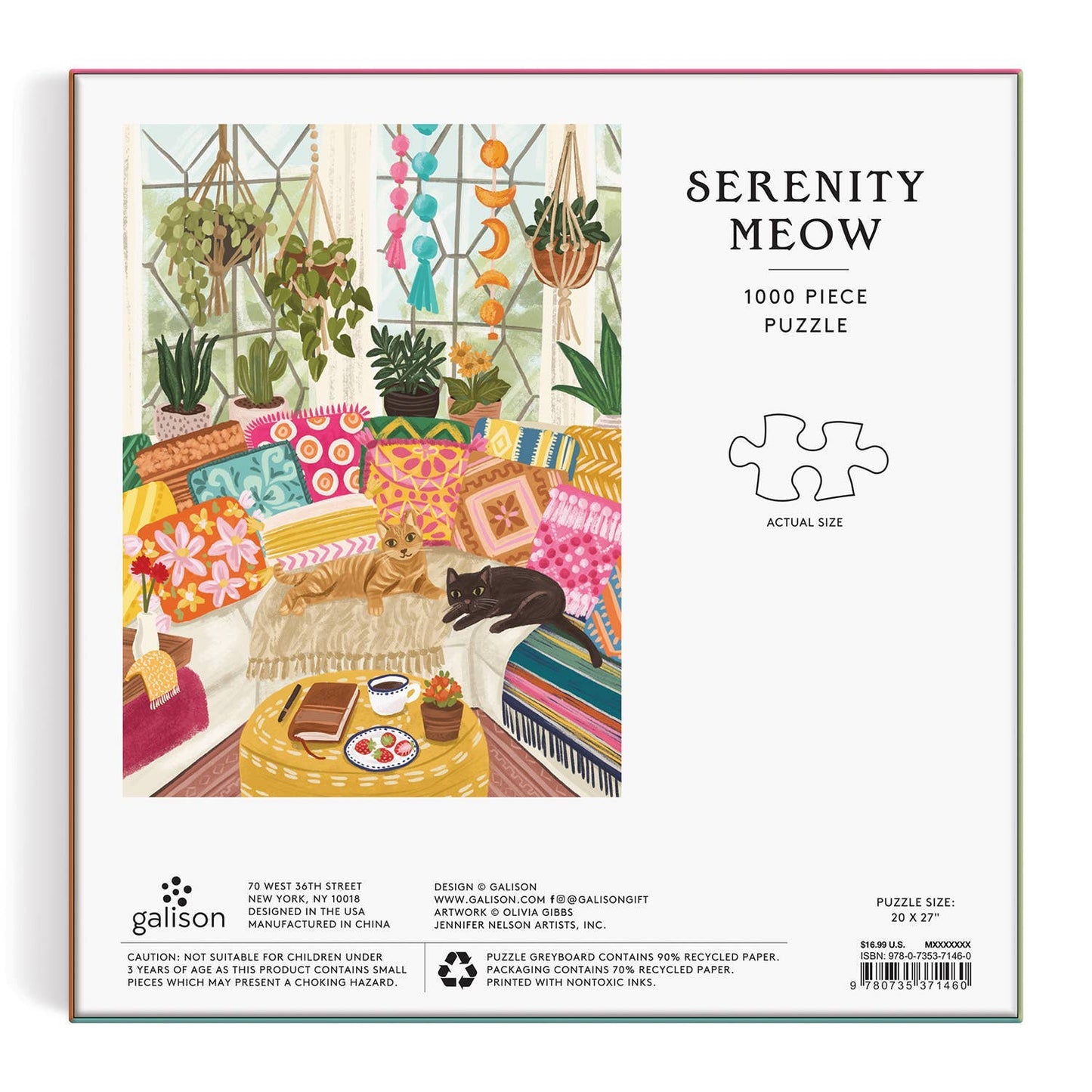 Serenity Meow 1000 Piece Puzzle in a Square Box