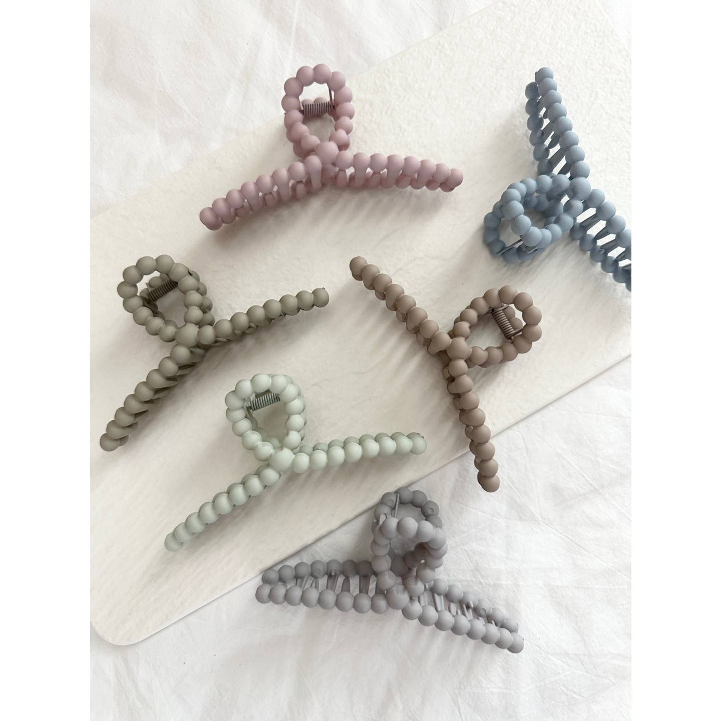 Matte Muted Pastel Bead Hair Claws - CEVI