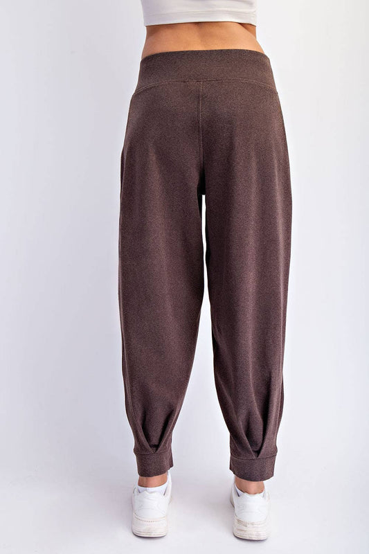 Mineral Washed Cotton Pleated Cocoon Pant