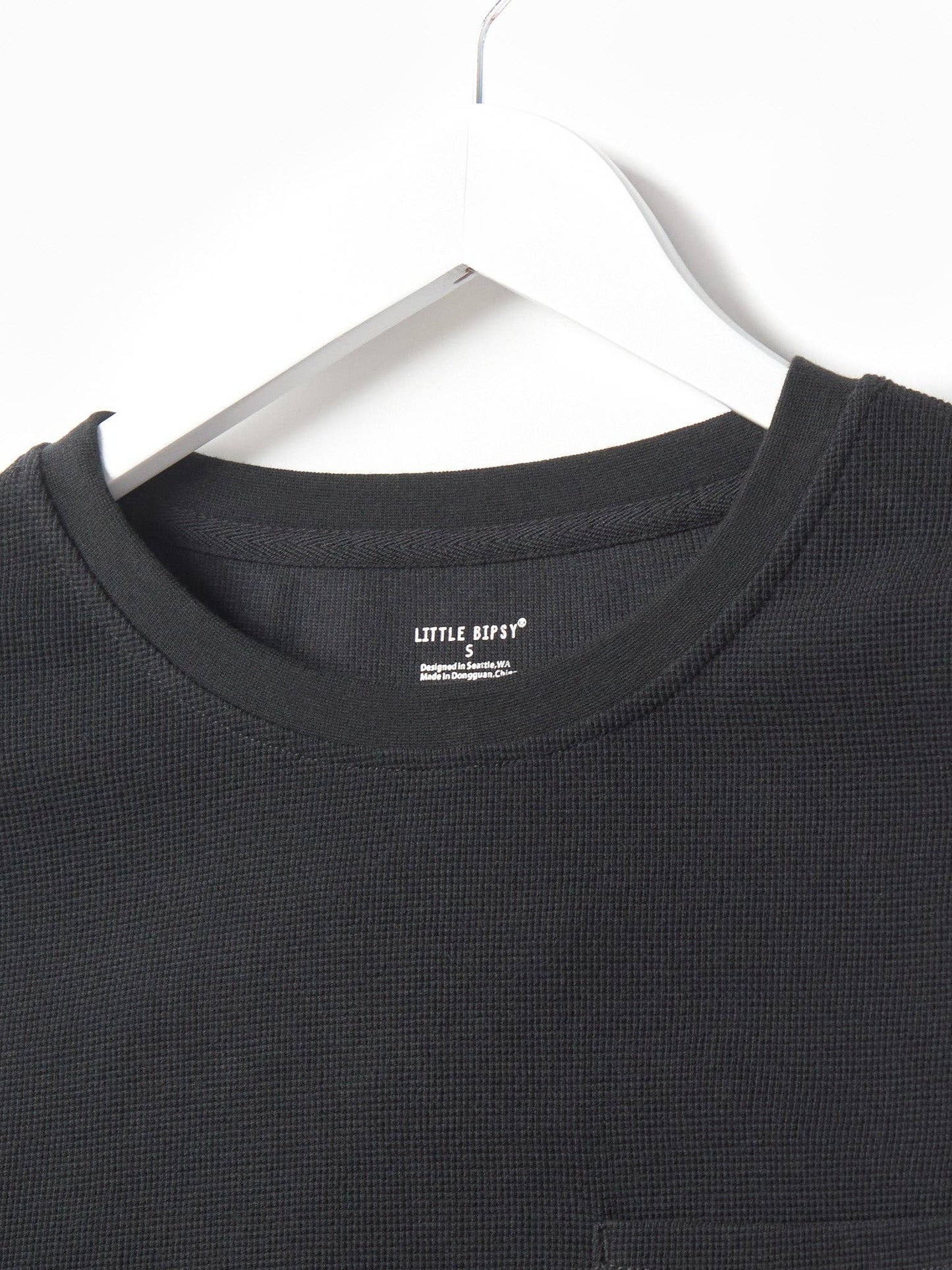 Adult Waffle Top - Black