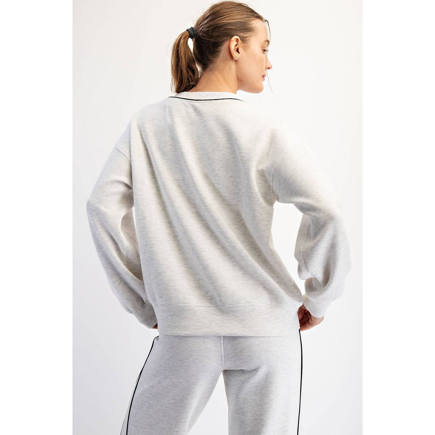 Modal Scuba V Neck Piping Top