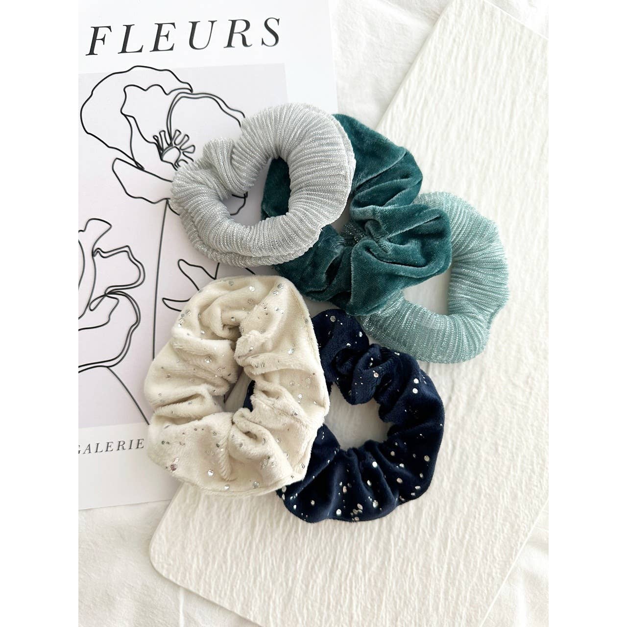 5-Assorted Hair Scrunchies - GEMINI