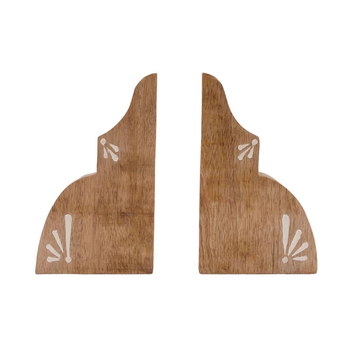 Floral Hand Carved Bookends- Set of 2