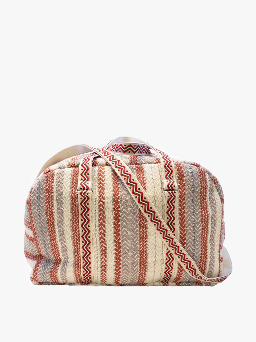 Striped Cotton Weekender/Duffle Bag