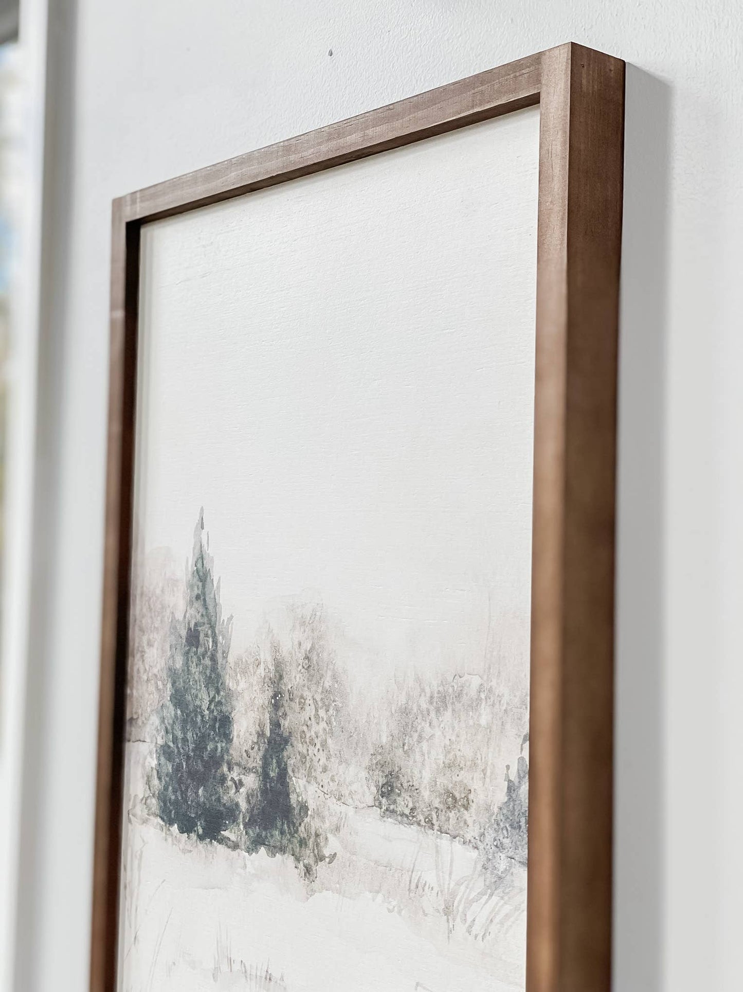 Winter Landscape | Winter Home Decor, Winter Wall Decor: Light Oak / 7x7"