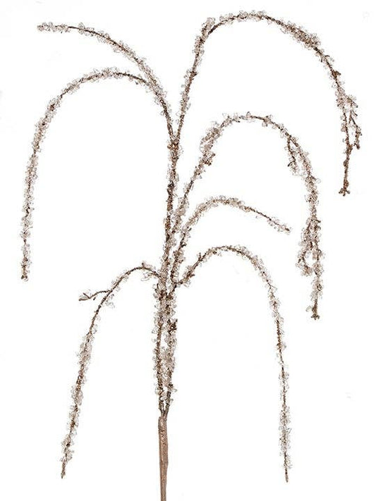 Artificial Iced Champagne Twig Branch - 46"
