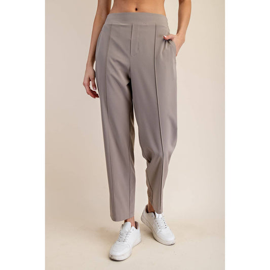 Crinkle Woven Ankle Trouser