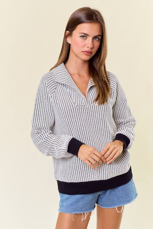 Collared Long Sleeve Sweatshirt