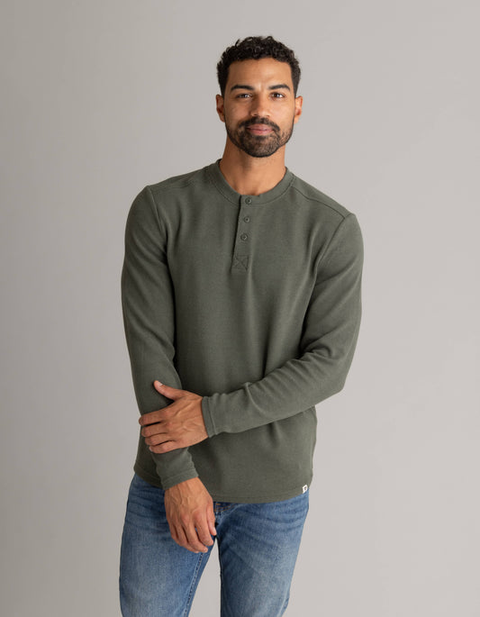 Stretch Flannel Henley